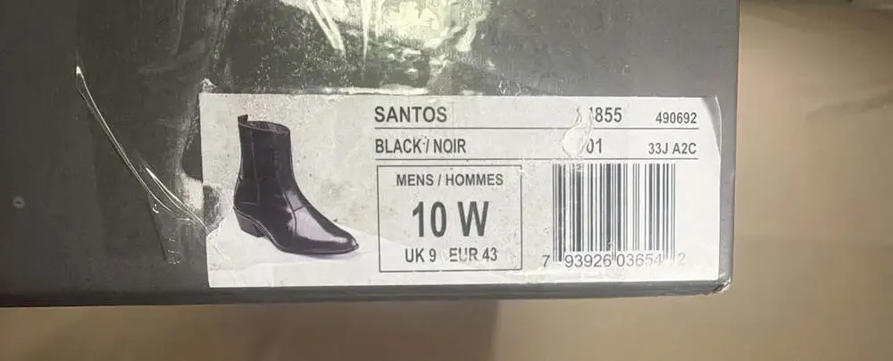 Stacy Adams Men's Santos Dress Boots Black 10 W